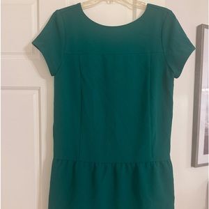 Green drop waist dress